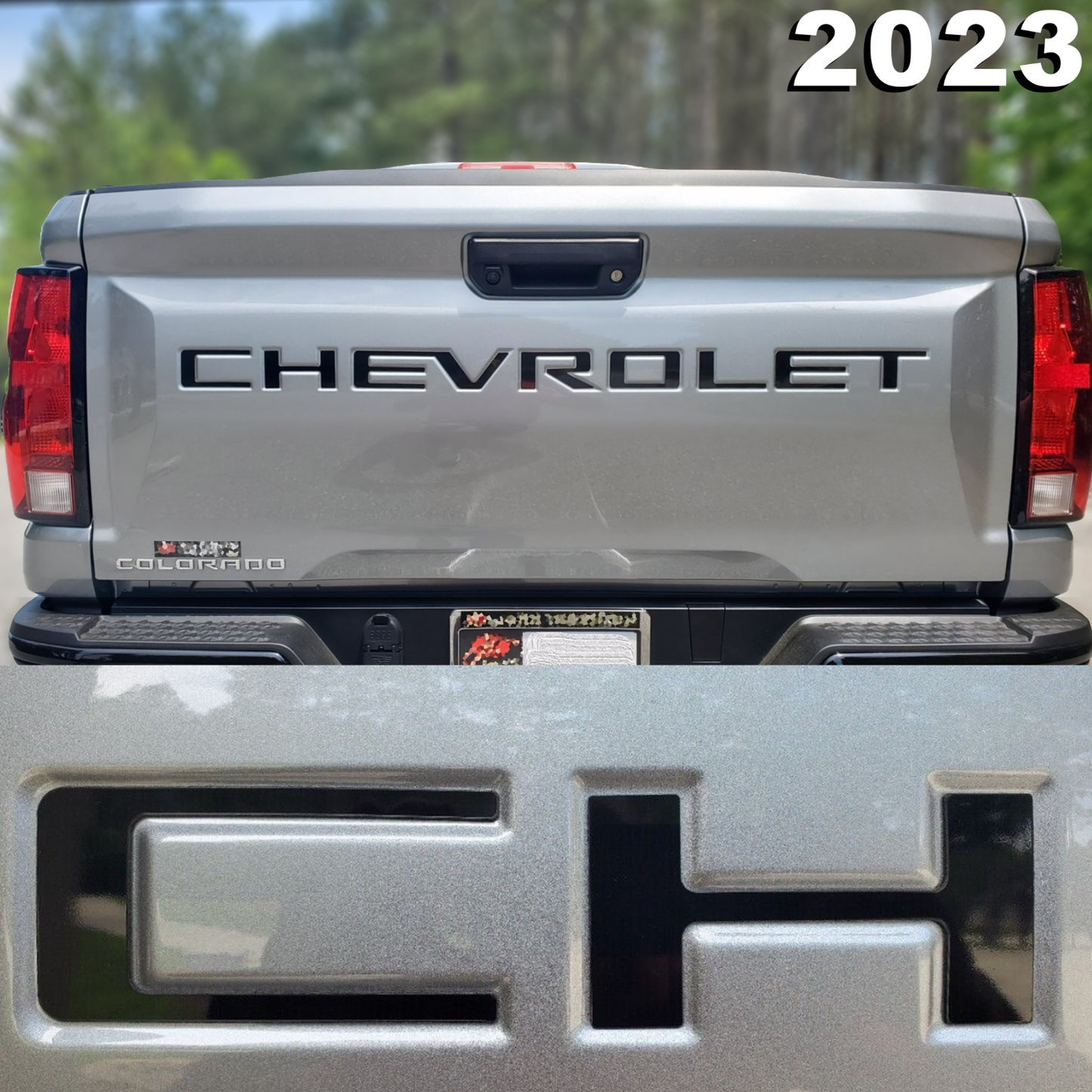 Gloss Black Raised Plastic Tailgate Letters Inserts NEW CHEVY COLORADO 2023 2024 2025