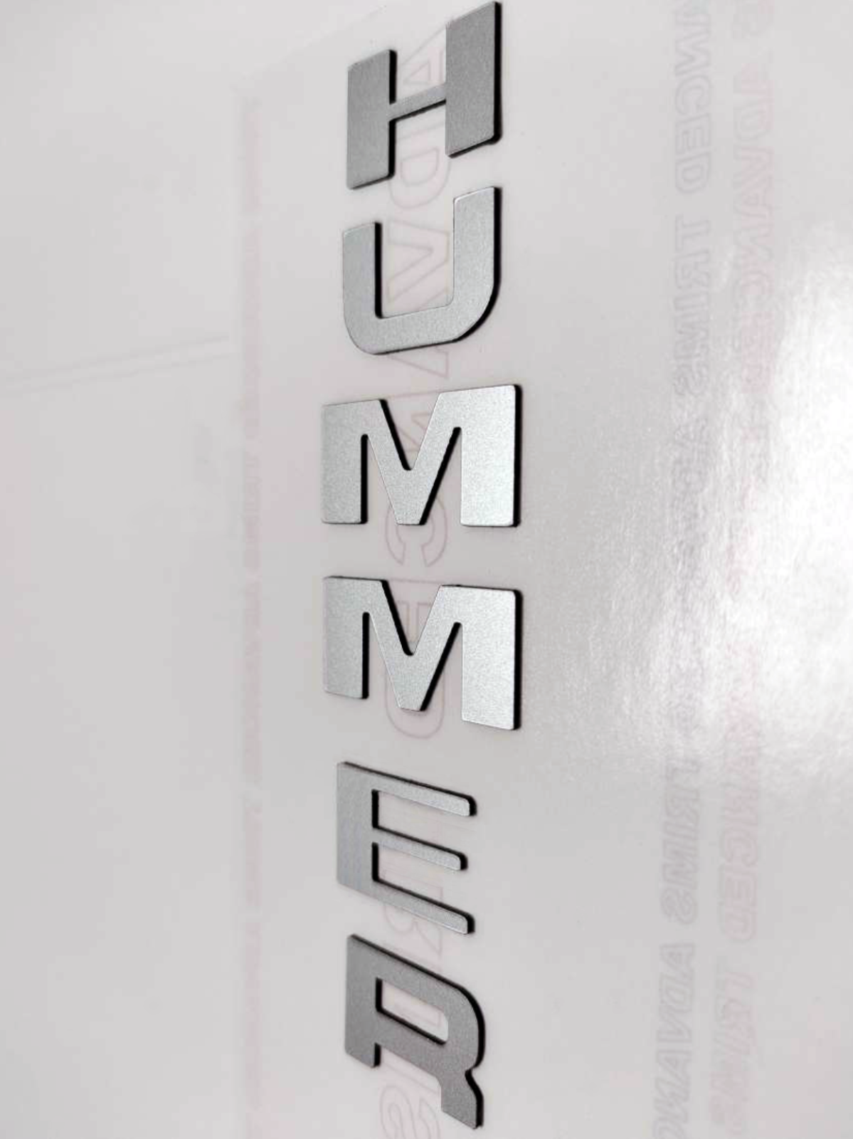 Silver Alum Front Bumper Letters for Hummer H3 ABS Plastic Inserts