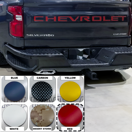 Red Raised Tailgate Plastic Letters Inserts Chevrolet Silverado 2019-2025