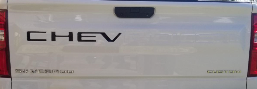 Black Gloss Raised Tailgate Plastic Letters Chevrolet Silverado 2019-2025