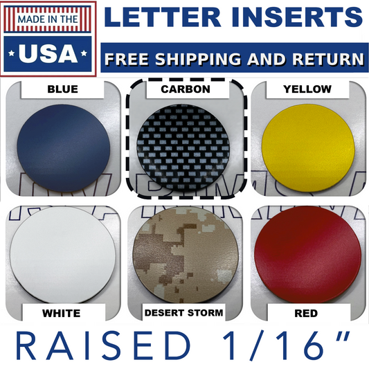 Carbon Raised Plastic Letters Inserts Toyota Tacoma 2016-2023 Tailgate