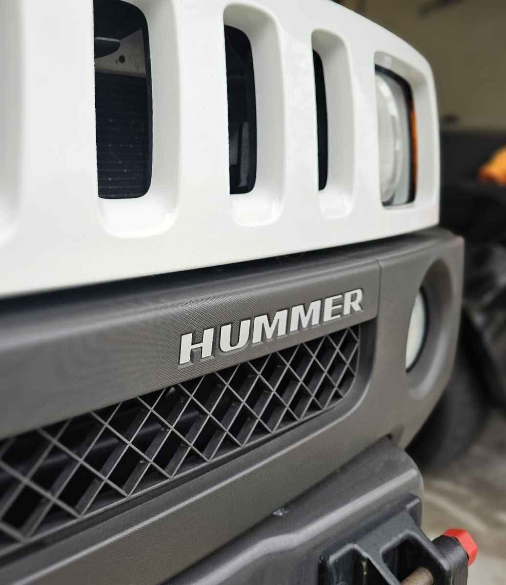 Silver Alum Front Bumper Letters for Hummer H3 ABS Plastic Inserts