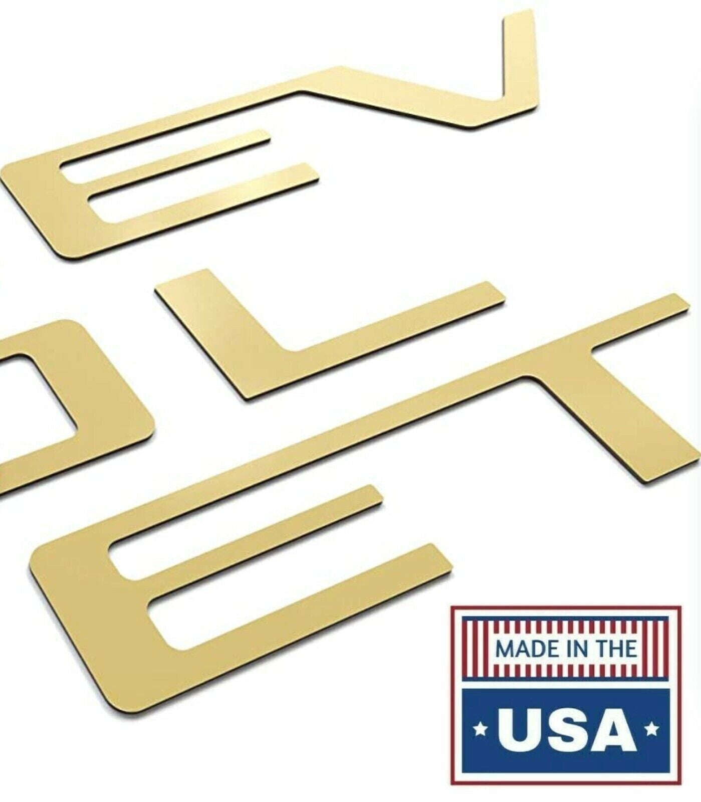 Gold Raised Tailgate letters Chevrolet Silverado 2019-2024 Inserts