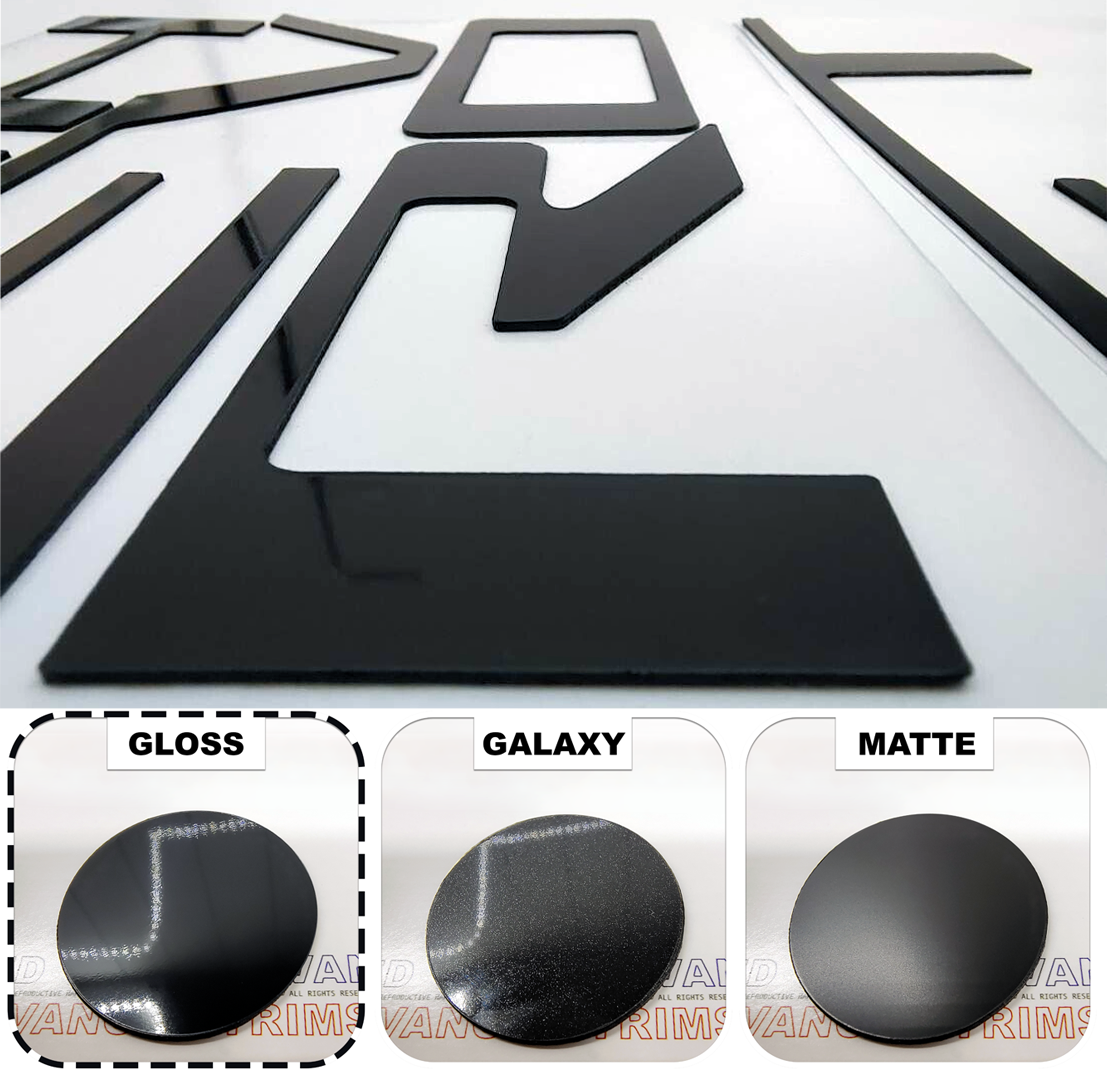 Black Gloss Raised Tailgate Plastic Letters Chevrolet Silverado 2019-2025