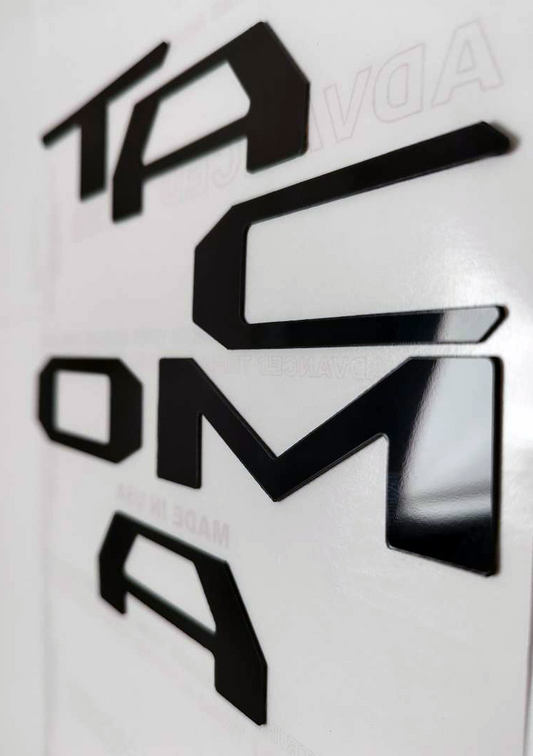 Inserciones de letras de plástico elevadas en color negro brillante para portón trasero Toyota Tacoma 2016-2023