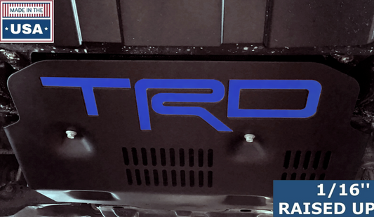 Plaque de protection TRD avec lettres en plastique bleues surélevées