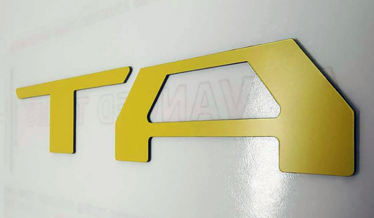 Yellow Raised Plastic Letters Inserts fits Toyota Tacoma 2016-2023 Tailgate