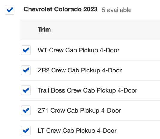 Gold Raised Plastic Tailgate Letters Inserts NEW CHEVY COLORADO 2023 2024