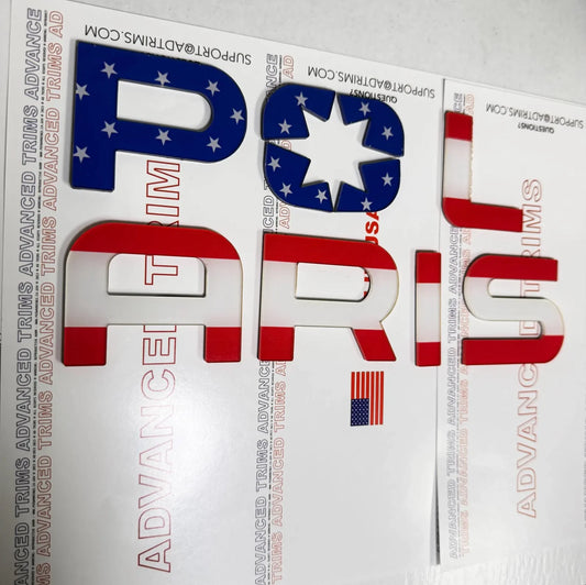 1.93'' POLARIS PLASTIC LETTERS FOR SNOWMOBILES NOT VINYL FLAG MADE IN US