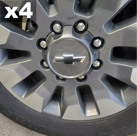 x4 Gloss Black Wheels Bowtie Overlay Chevy SILVERADO NOT VINYL