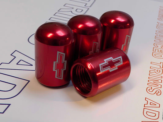4x CHEVY BOWTIE BULLET Tire Valve Stem Caps For Car Truck