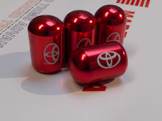 4x TOYOTA BULLET Tire Valve Stem Caps For Car Truck
