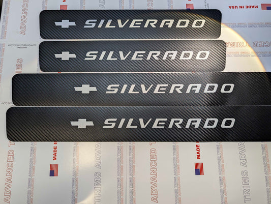 4Pcs Car Threshold Strip Door Plate Sill Scuff Cover Stickers for SILVERADO