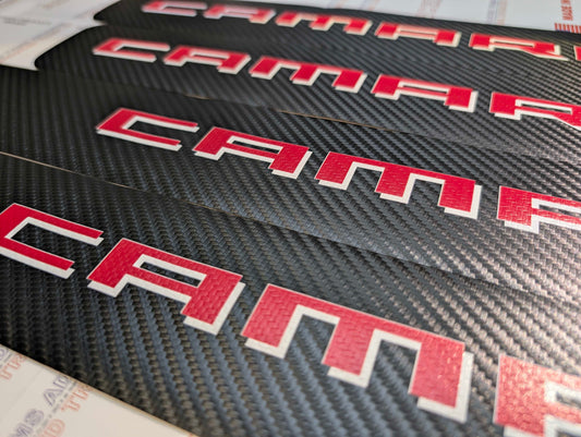 4Pcs Car Threshold Strip Door Plate Sill Scuff Cover Stickers for CAMARO RED