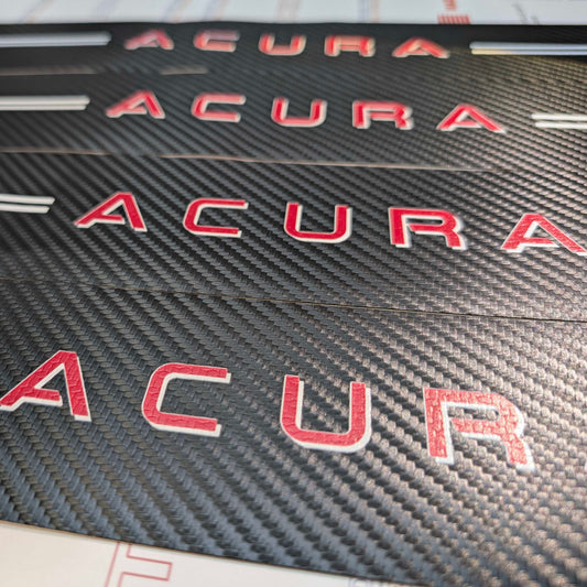 4Pcs Car Threshold Strip Door Plate Sill Scuff Cover Stickers for ACURA RED