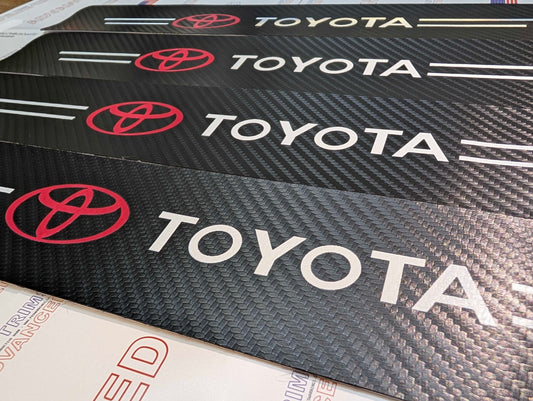 4Pcs Car Threshold Strip Door Plate Sill Scuff Cover Stickers TOYOTA