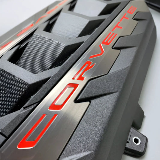 VINIYL: GLOSS RED Chevy Corvette C8 Engine Cover Decal 2020 - 2026