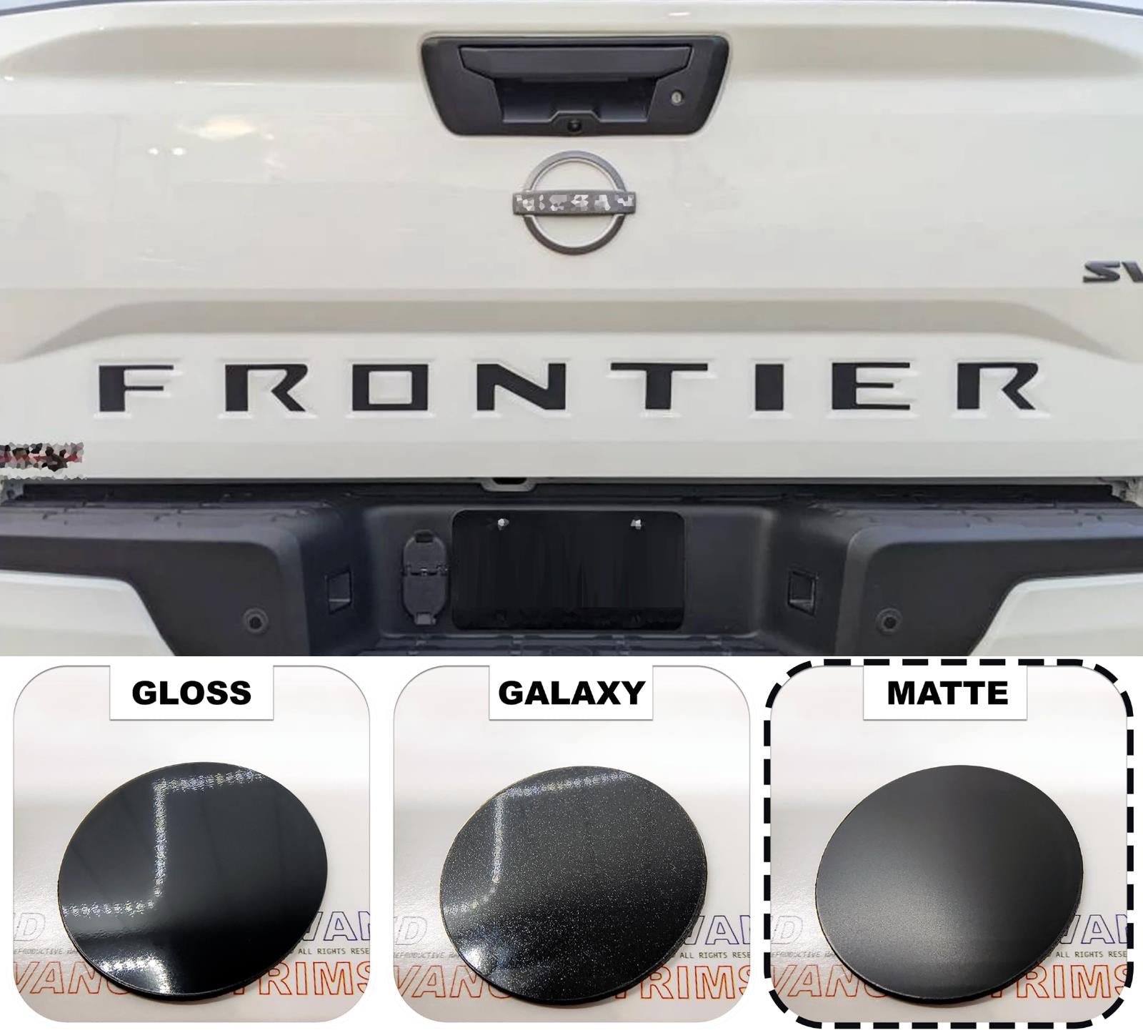 Frontier Letters Matte Black Raised Rear Tailgate Insert Letters for 2022-2024 Nissan F ...