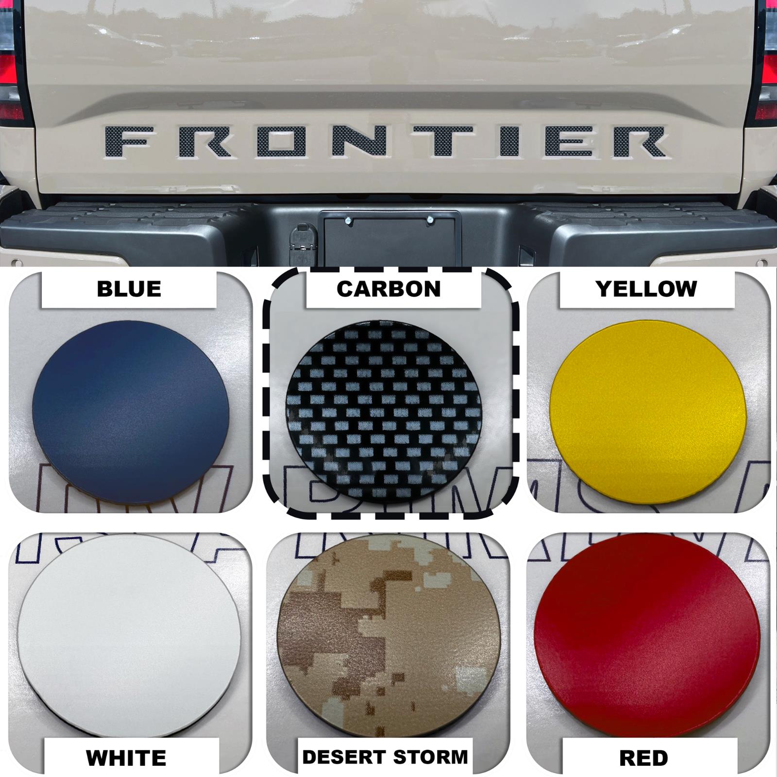 Frontier Letters Carbon Raised Rear Tailgate Insert Letters for 2022 - 2026 Nissan Fron ...