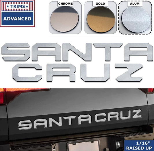 Silver Alum Plastic Letters for Hyundai Santa Cruz 2022 23 2024 inserts US MADE