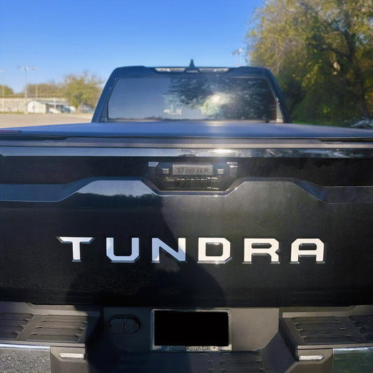 White Raised Plastic Letters Inserts Toyota Tundra 2022 2023 2024 Tailgate