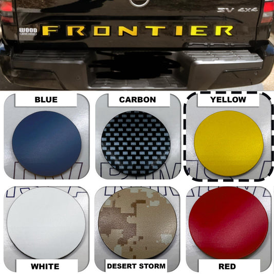 Yellow Raised Rear Tailgate Insert Letters for 2022 2023 2024 Nissan Frontier