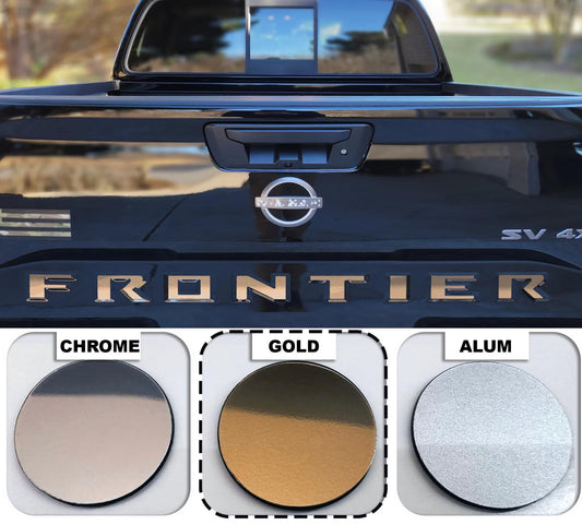 Gold Raised Rear Tailgate Insert Letters for 2022 2023 2024 Nissan Frontier