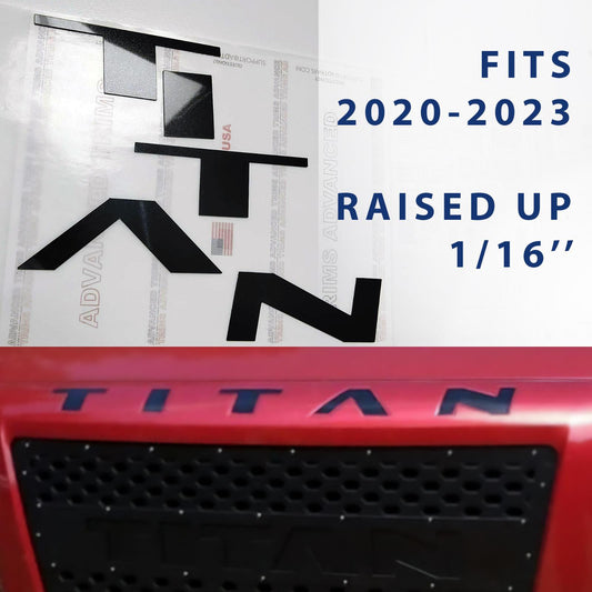 Galaxy Black Plastic Letters Nissan Titan Front Grill Hood 2020 - 2024