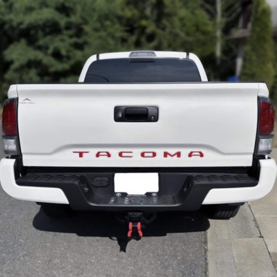 Red Raised Plastic Letters Inserts fits Toyota Tacoma 2016-2023 Tailgate