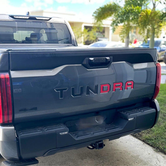 “TUN” in Matte Black+“DRA” in Red Plastic Letters Inserts Tundra 22-24 Tailgate