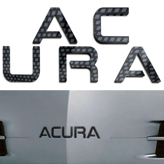 Carbon Raised Plastic Letters Inserts Acura TL 2004-2008 Front Bumper