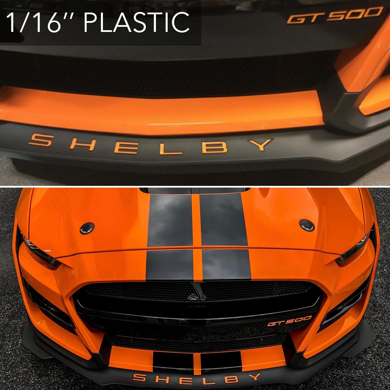 SHELBY + GT500 SPOILER SPLITTER BUMPER ORANGE PLASTIC LETTERS INSERTS ...