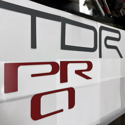 GRAY "TRD" + RED "pro" Tailgate Letters for Tundra TRD Pro 2022 2023 2024