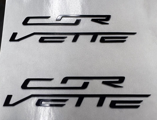 GLOSS BLACK C7 Engine Cover OVERLAY Plastic Letters For 2014-19 Chevy Corvette Stingray