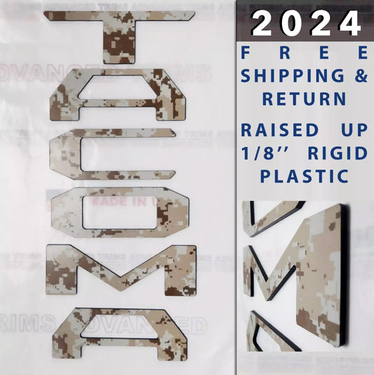 Desert Storm Raised Plastic Letters Inserts fits NEW Toyota Tacoma 2024 Tailgate