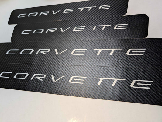 4Pcs Car Threshold Strip Door Plate Sill Scuff Cover Stickersff for CORVETTE C5