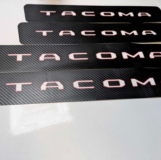 4Pcs Car Threshold Strip Door Plate Sill Scuff Cover Stickers for TACOMA RED OUT