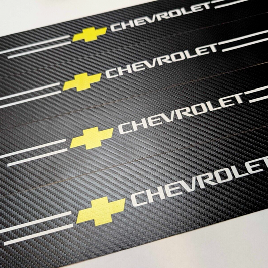 4Pcs Car Threshold Strip Door Plate Sill Scuff Cover Stickers for Chevrolet