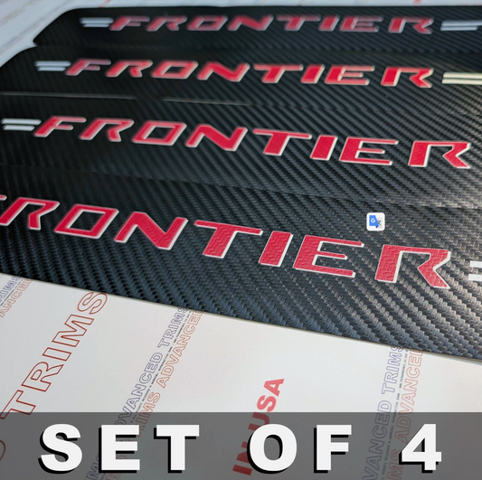 4Pcs RED Car Threshold Strip Door Plate Sill Scuff Cover Stickers for NISSAN FRONTIER