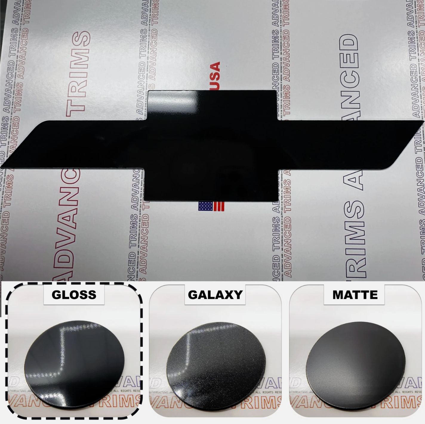 Gloss Black Plastic BowTie GRIL+TAIL Overlay For 24-2025 SILVERADO EV not vinyl