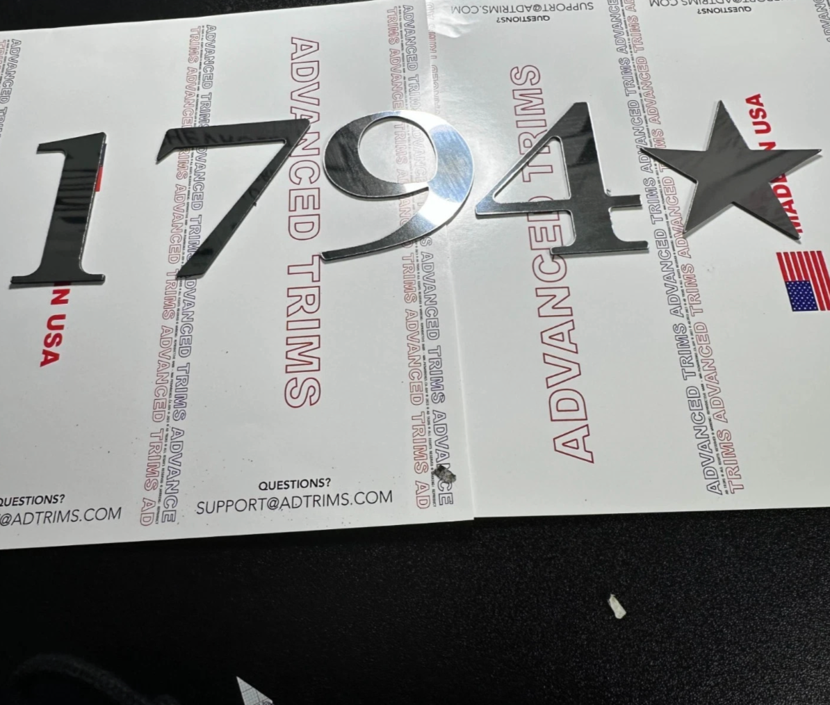 CHROME Raised Plastic 1794 Letters Inserts for Toyota Tundra Tailgate