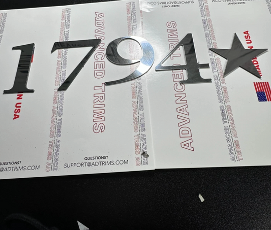 CHROME Raised Plastic 1794 Letters Inserts for Toyota Tundra Tailgate
