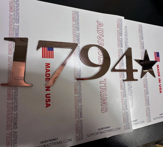 ROSE GOLD Raised Plastic 1794 Letters Inserts for Toyota Tundra Tailgate