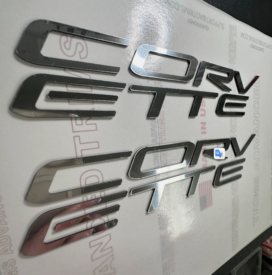 Plastic Letter Corvette C5 Fuel Rail Engine Covers 97-04 LS1 LS6 MIRROR CHROMEx2