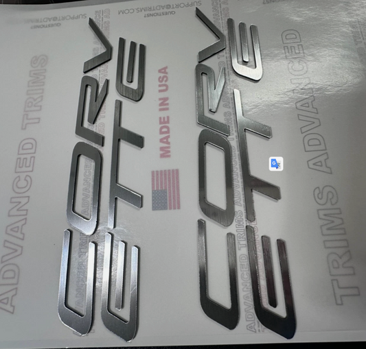 Plastic Letter Corvette C5 Fuel Rail Engine Covers 97-04 LS1 LS6 BRUSHED STEEL