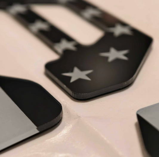3D US BLACK OUT FLAG TAILGATE LETTERS FOR TOYOTA TACOMA 2024 2025 2026 US MADE