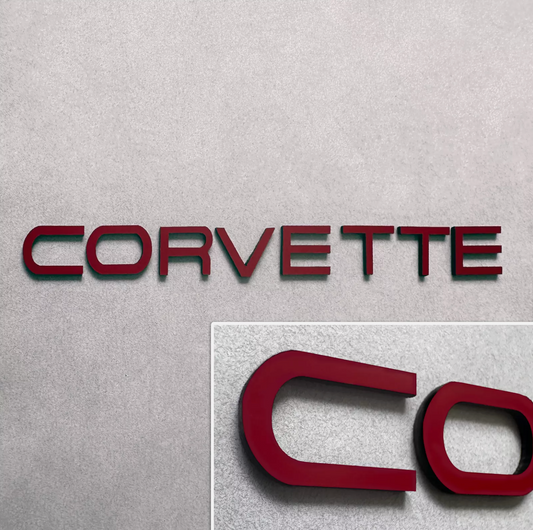 RED BREADBOX PLASTIC LETTERS INSERTS FOR CORVETTE C4 1984 - 1990