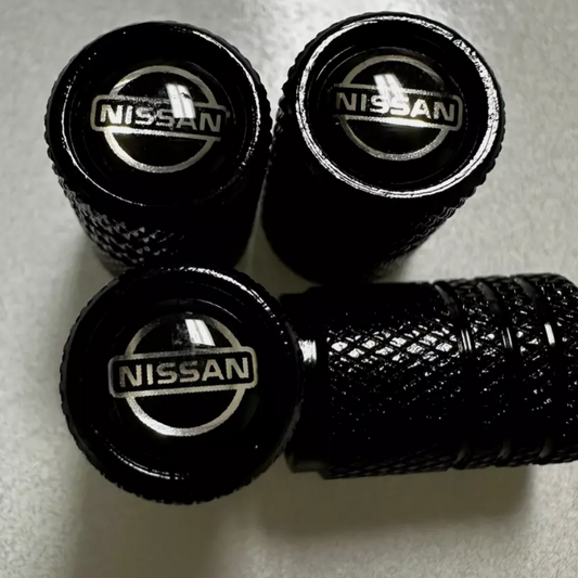 4x fits Nissan Frontier Titan Tire Valve Stem Caps For Car Truck on Black