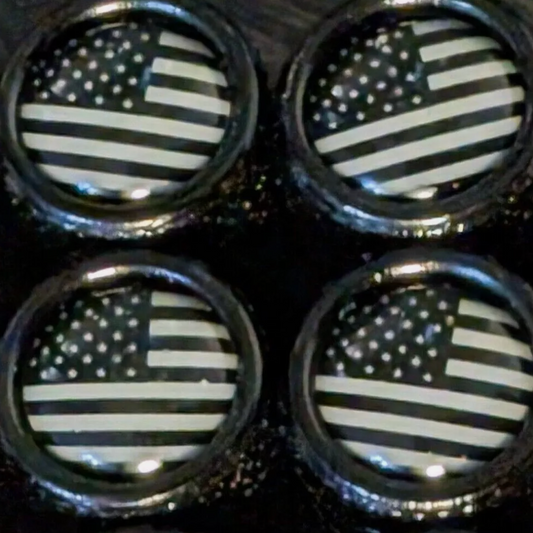 4x fits Patriotic US BLACKOUT FLAG Tire Valve Stem Caps For Car Truck