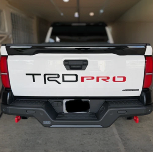 GLOSS BLACK / MATTE RED Tailgate Letters for TACOMA TRD Pro 2022-2025 NOT VINYL